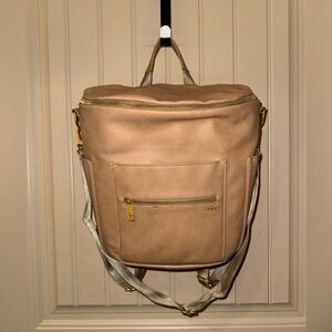 Fawn Design Original Large Diaper Bag in Tan with Cross Body Strap